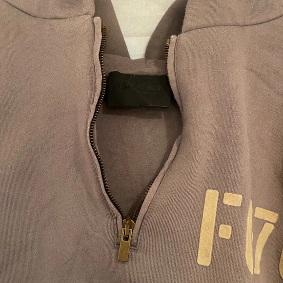 Brown/Grayish FG7C Half-Zip Hoodie | FEAR OF GOD - Picture 2 of 5